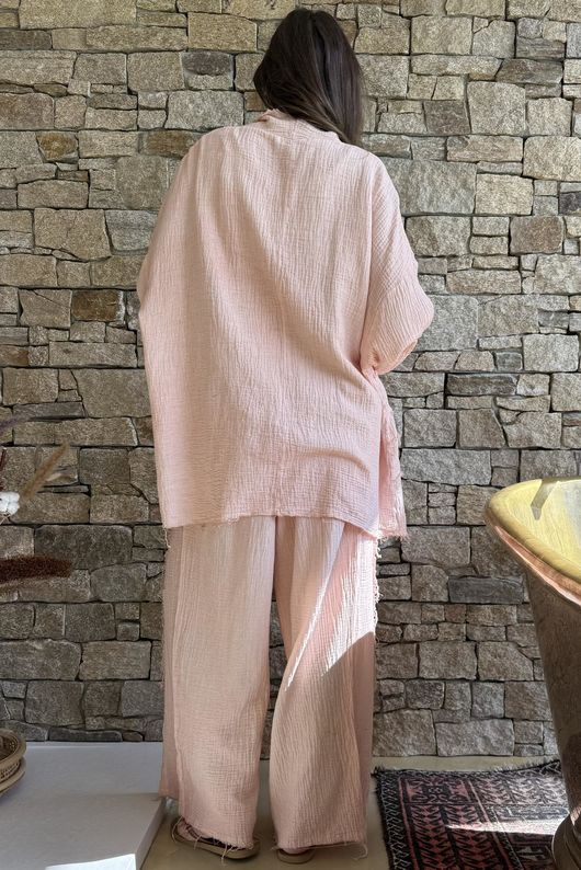 Rustic Nature Bubble Cotton Waterfall Jacket Washed Peachy Nude